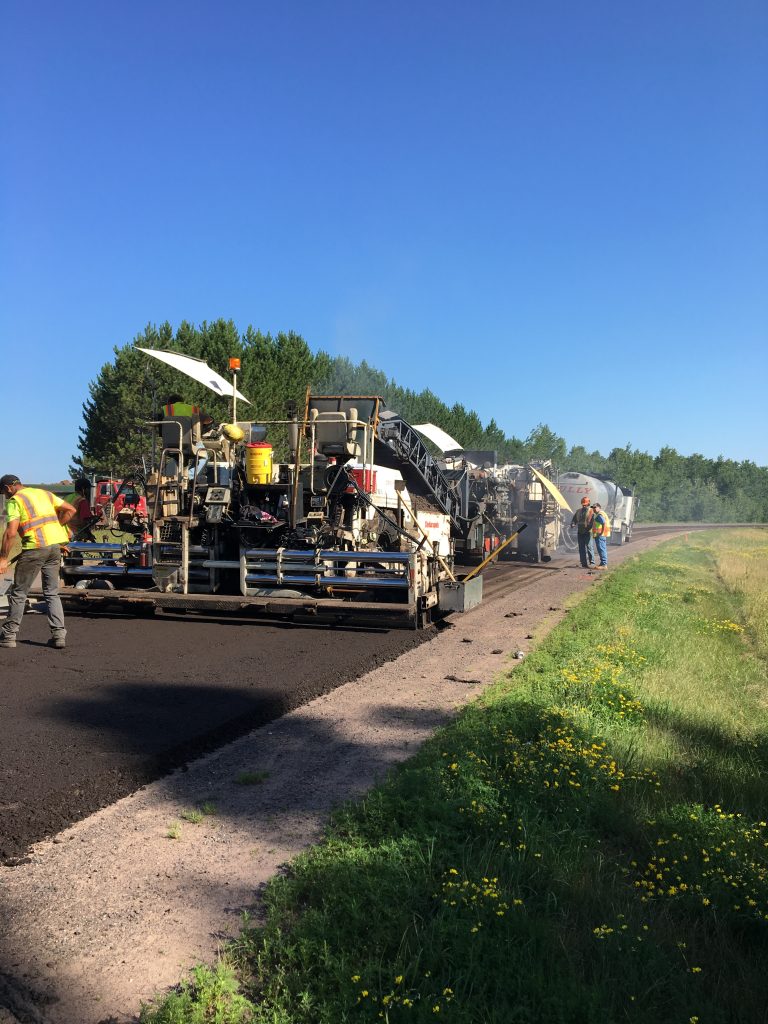 HMA paving operation
